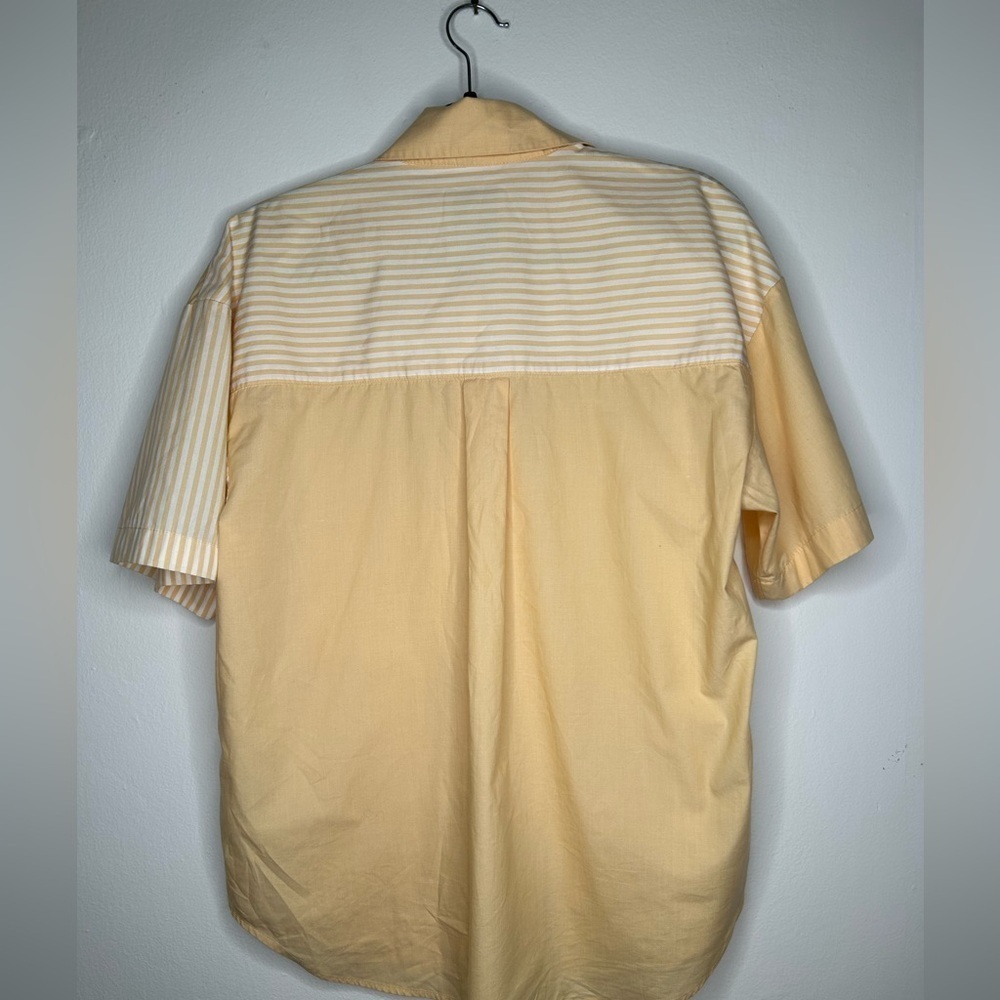 Abercrombie & Fitch Womens Oversized Poplin Button-Up Colorblock Stripe - Picture 4 of 4